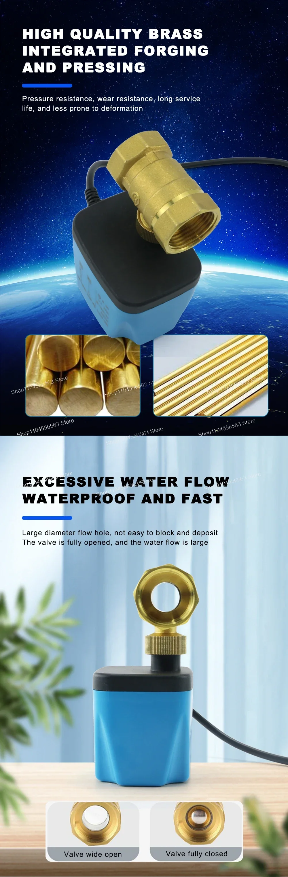 Smart 1/2 "3/4" 1 "2" Valvola a sfera motorizzata normalmente chiusa 220V 12V 24V Elettrovalvola elettrica in ottone a 2 fili DN15 DN20 DN25 DN32