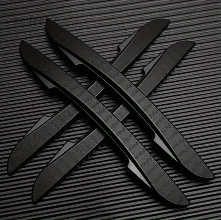 

4-Piece Scratch Resistant Door Edge Guard Made Of Durable PVC Material With Textured Grip Black Modern Style Universal Version