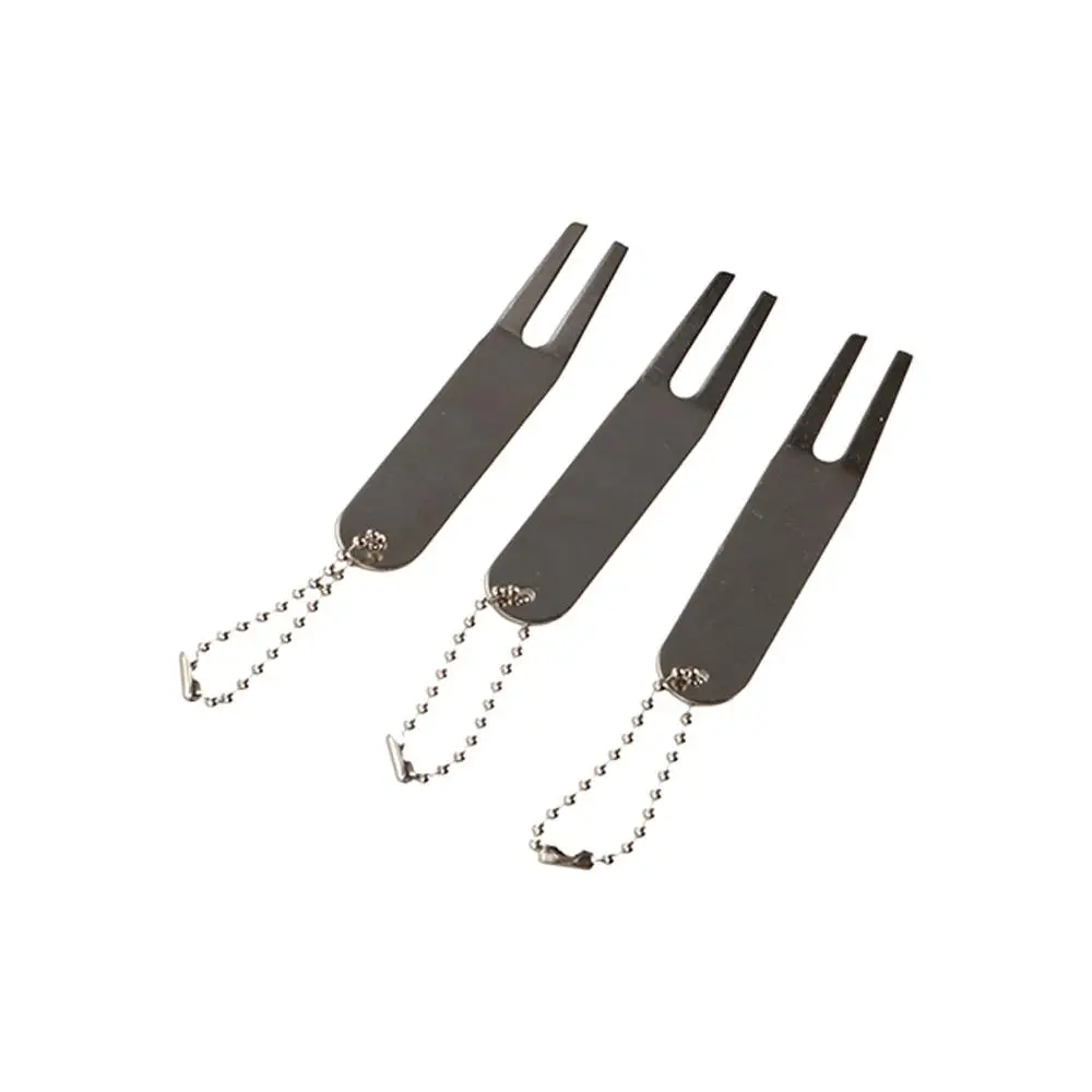 Zinc Alloy Divot Repair Tool with Bead Chains clean groove Golf Pitchfork Golf Putting Divot Fork Golf Green Fork Golfer Gift