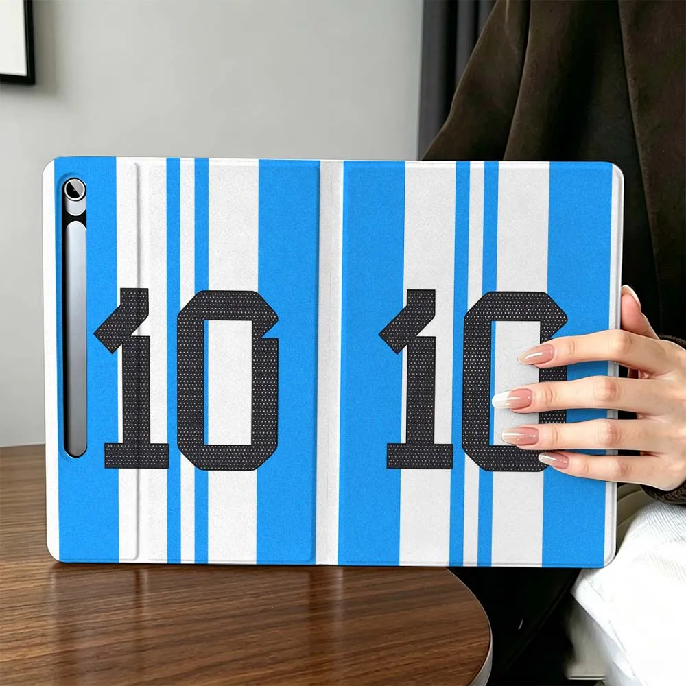 Football Star Jersey Case For Samsung Galaxy Tab A7 A8 A9 A11 S6 S7 S8 S9 S10 S11 FE Plus Folding Automatic Sleep/Make Tablet
