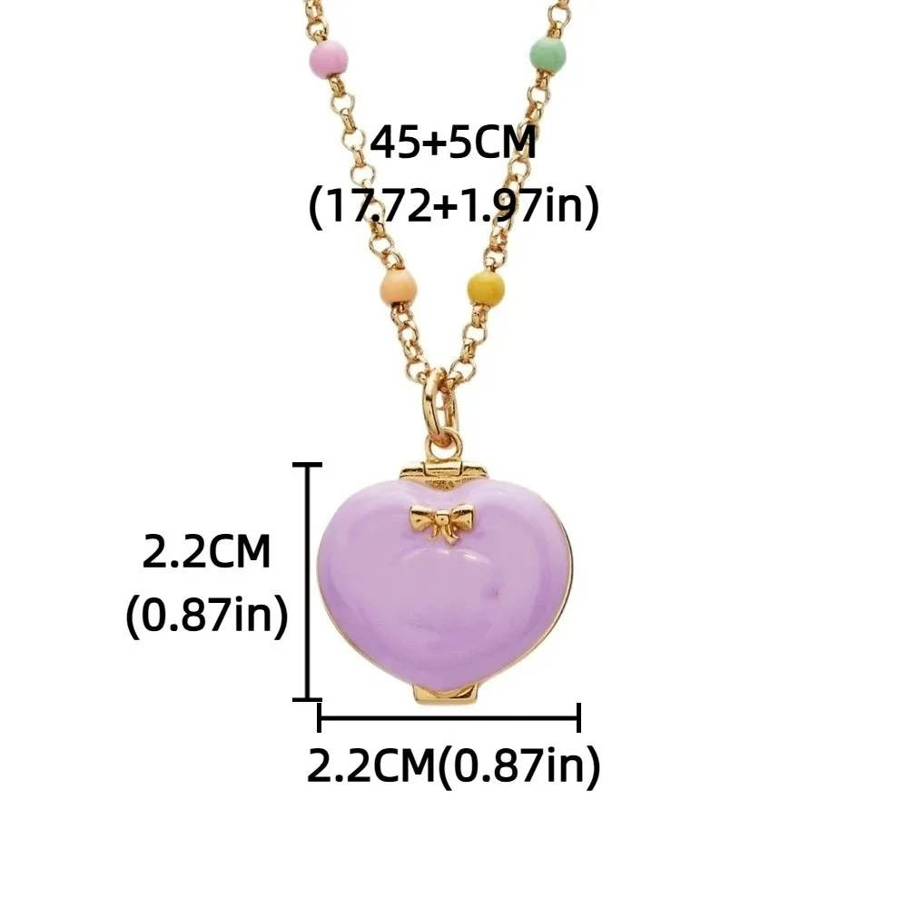 Alloy Opening Closing Phase Box Necklace Cute Interesting Pendant Choker Whimsical Unique Pentagram Heart Ring Birthday Gift