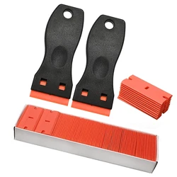 TOFAR Plastic Razor Blade Scraper Tool with 100pcs Blades Car Stickers Remover For Floor Stove Window Glass Dirty Cleaning Tool