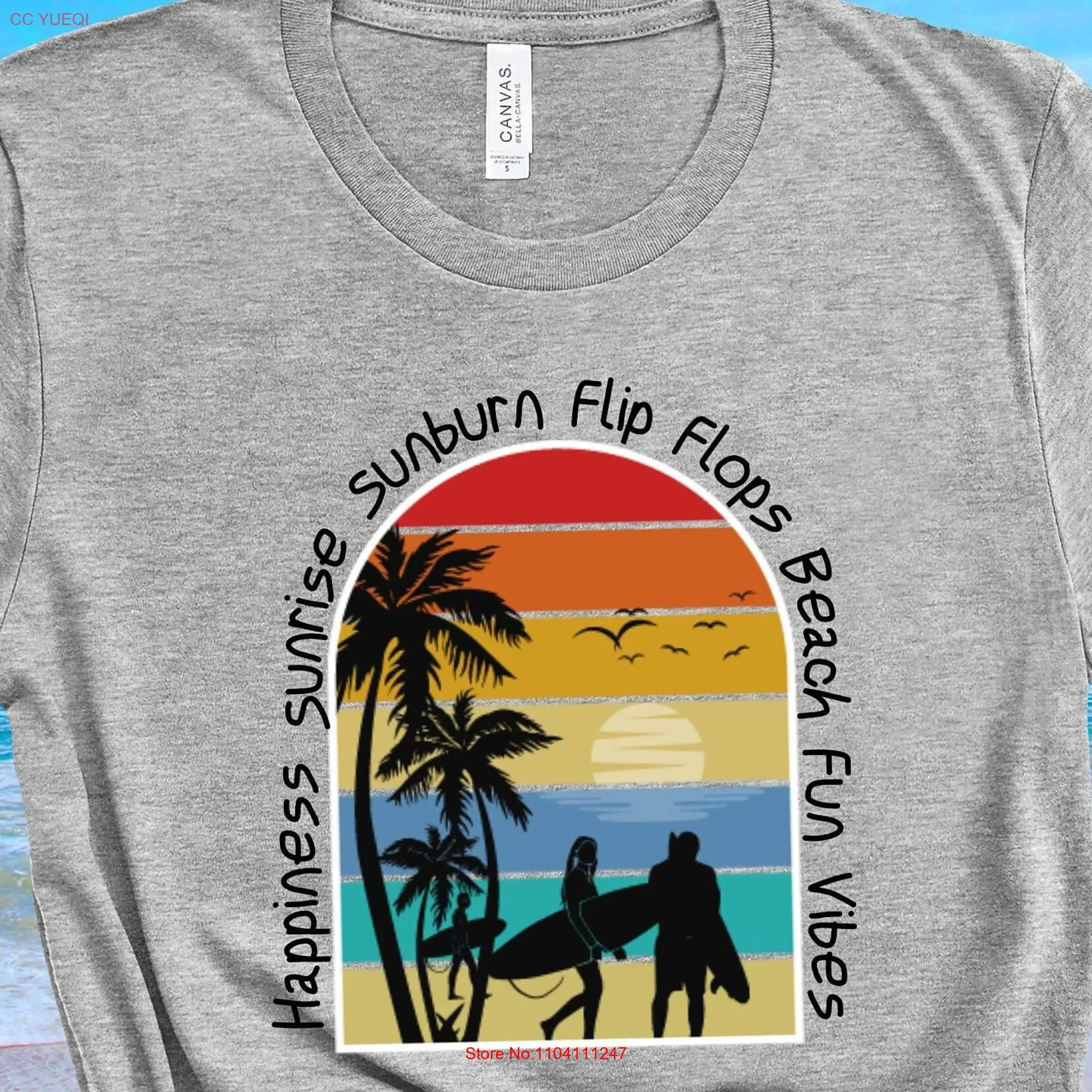 Womens Vaca beach T Shirt Tropical Mens Surf tee for him long or short sleeves