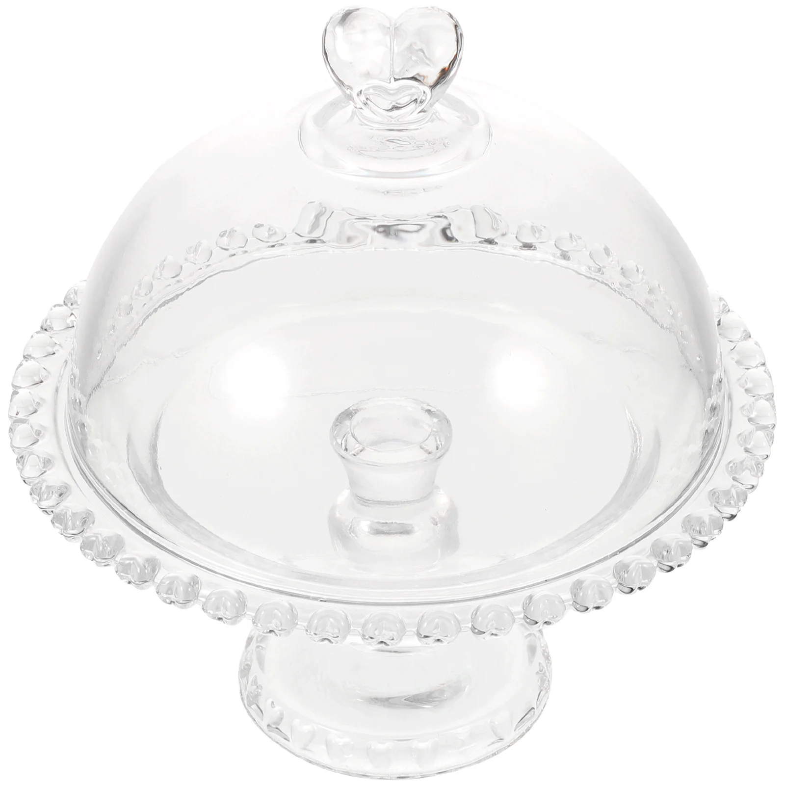 

1Set Household Cake Dome Stable and Practical Design for Kitchen and Party Use Cake Tray with Glass Dome Household Dessert Tray