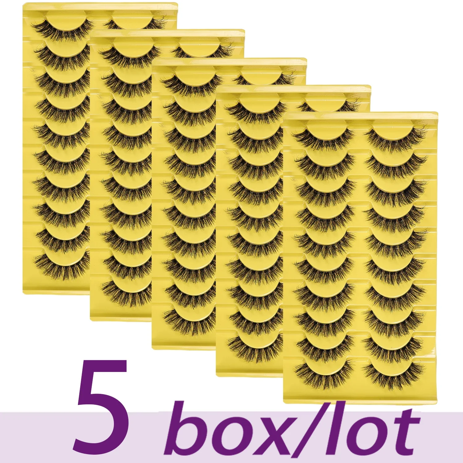 30Pairs/50Pairs Eyelashes Clear Band Natural Wispy Fluffy Lashes Natural Look Russian Strip Lashes 3D Effect Cat Eye Lashes