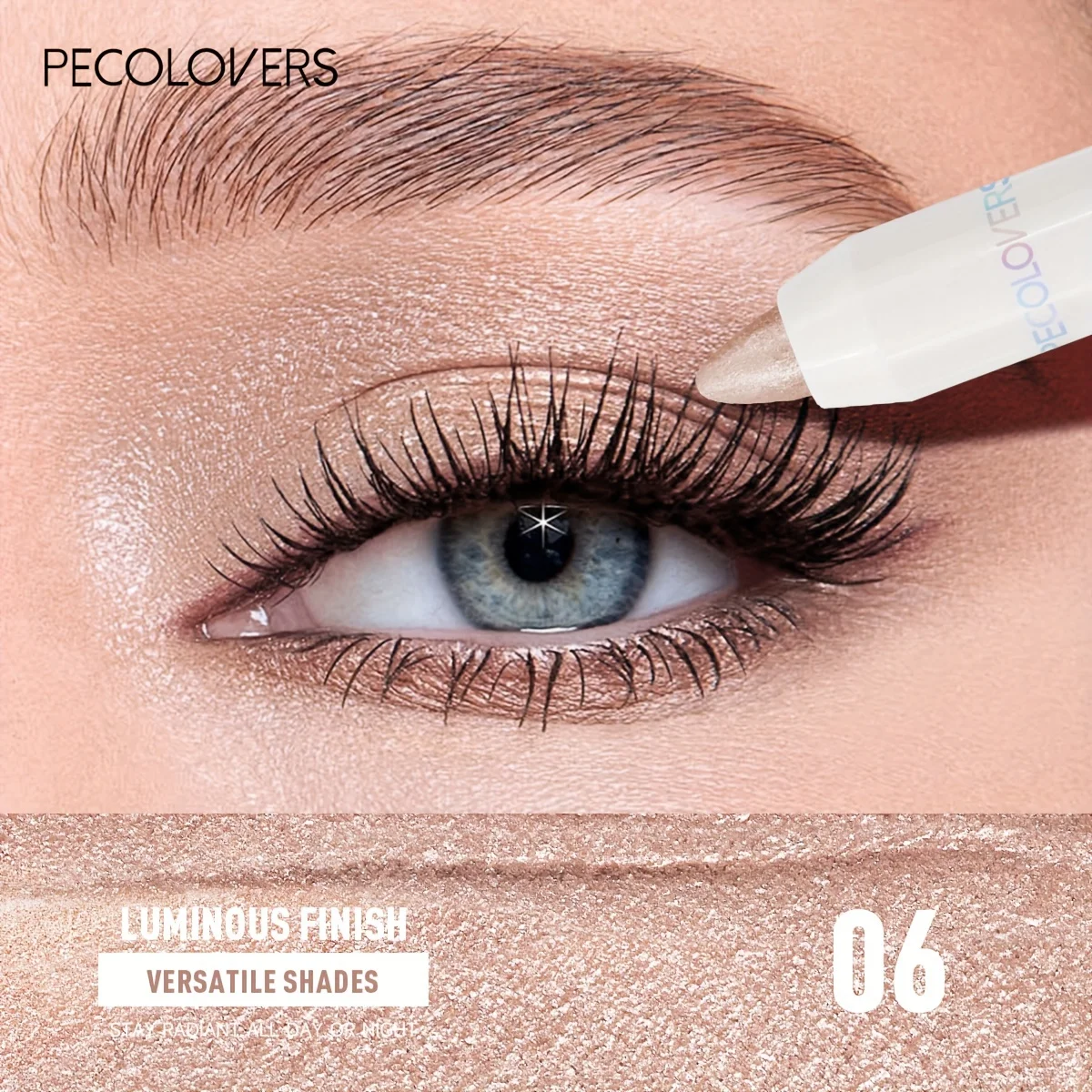 1PC Waterdichte Oogschaduw Sticks Langdurige Hoog Gepigmenteerde Shimmer Glitter En Mat Neutraal Bruin Oogschaduw Potlood Krijt