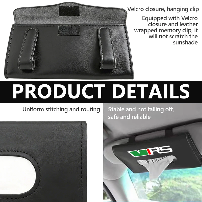 For Skoda Car Sun Visor Tissue Box Holder Auto Interior Storage Decor Accessories VRS Octavia 1 2 3 Rapid Kodiaq Karoq Fabia view 3