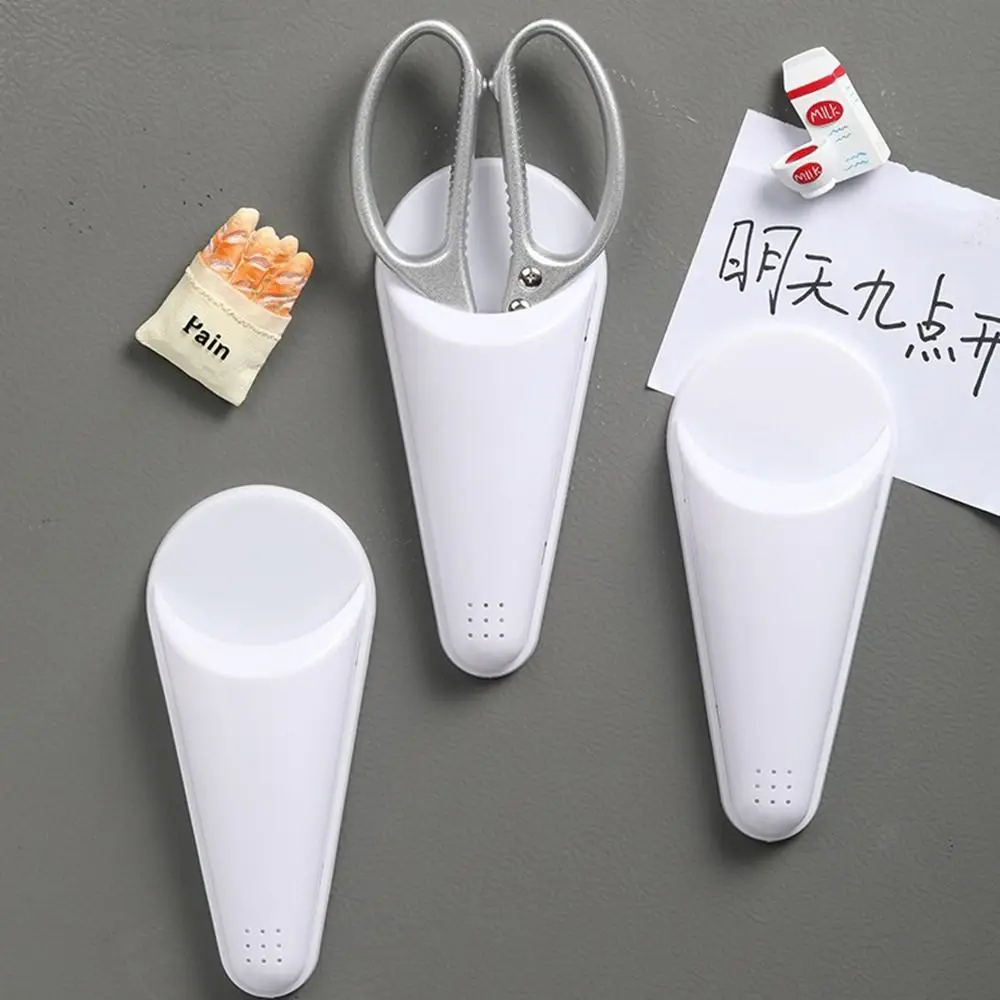 2Pcs Plastic Magnetic Scissors Storage Rack Simple Portable Scissors Protective Case White Scissors Holder for Kitchen