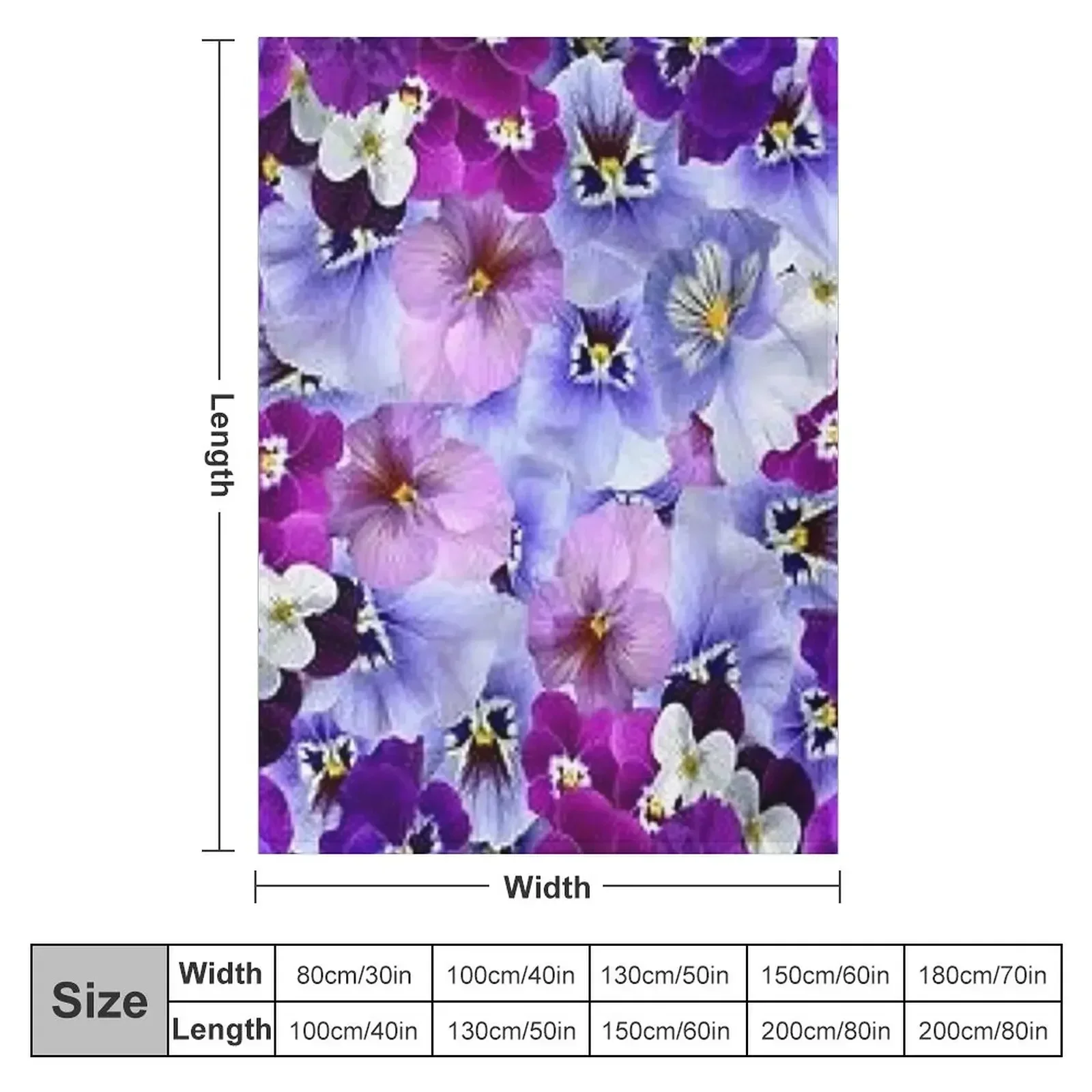 SPRING PURPLE PANSY GARDEN ABSTRACT ART Throw Blanket Soft Plaid funny gift bed plaid Blankets