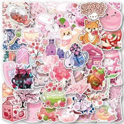 10/30/50pcs Cute Pink Girl Aesthetic Stickers Ins Style Cartoon Decals Laptop Scrapbook Phone Diary Decoration Sticker Kids Toys