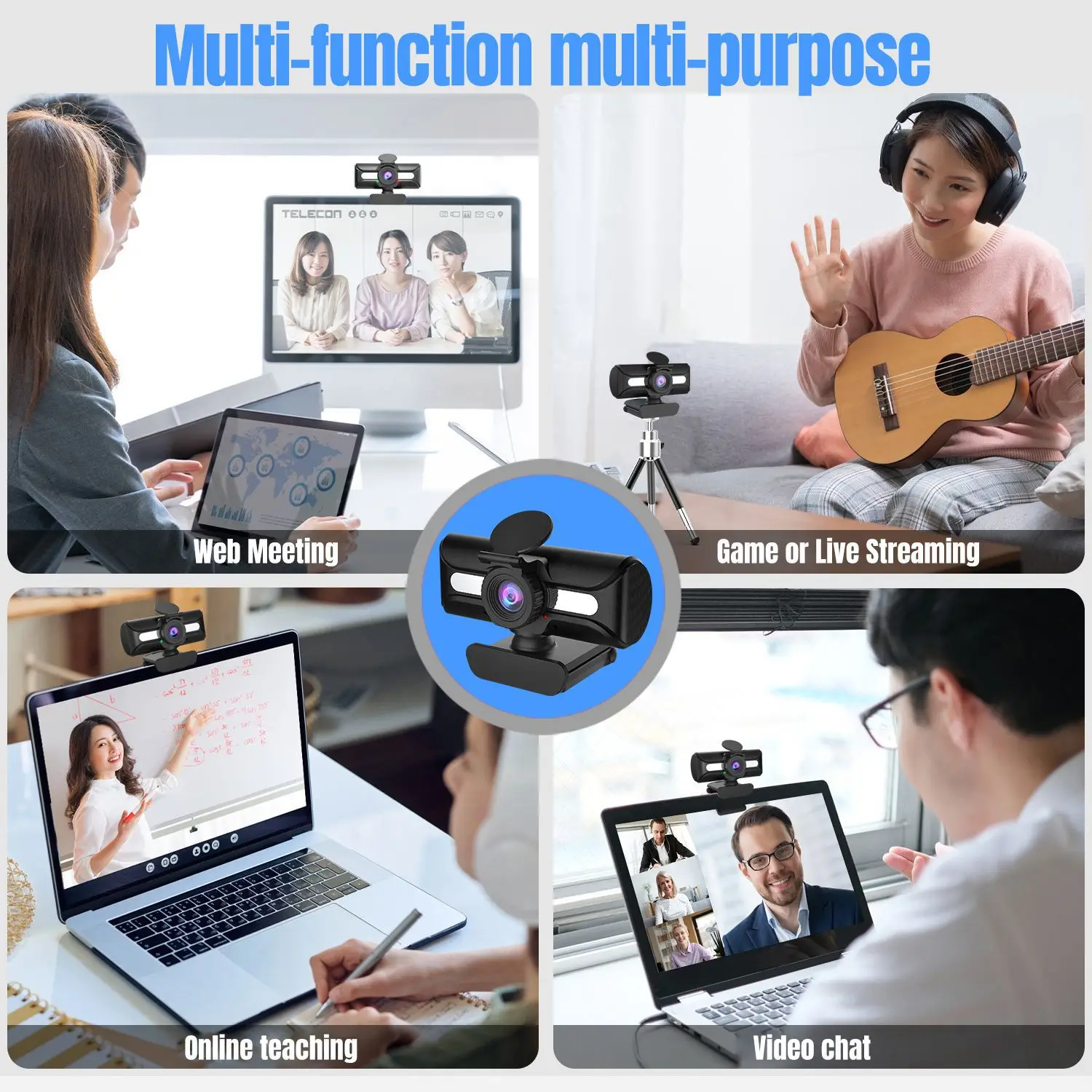 XJ 1080P USB Camera HD Video Camera Webcam with Microphone Webcams PC Autofocus  1080P Webcam Streaming  Conference Mini  Camera