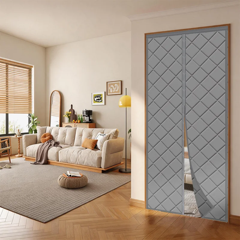 Winter Magnetic Self-Adhesive Non-Drilled Thick Windproof and Cold-Proof Insulation and Warmth-Preserving Cotton Door Curtain