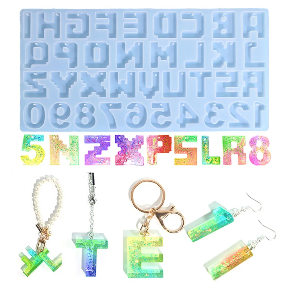 

Alphabet Epoxy Resin Silicone Mold DIY Letter Number Pendant Resin Mold Keychain Earring Epoxy Resin Jewelry Crafts Casting Mold