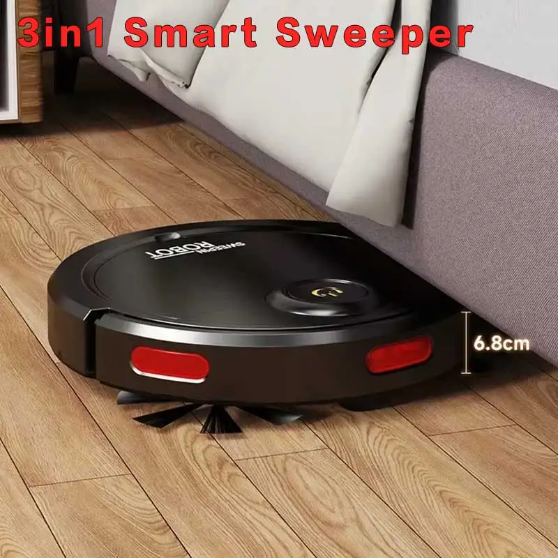 3 in 1 Smart Sweeper Kitchen Household Cleaning Robot USB Rechargeable Wireless Vacuum Cleaner Automatic Sweeping Robot
