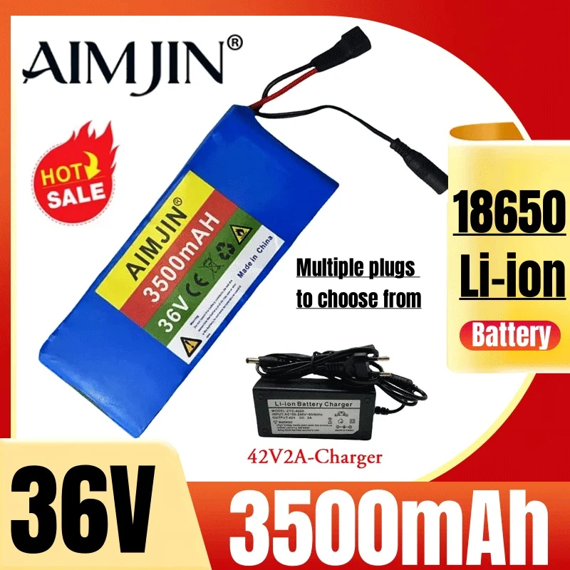 

10S1P 36V 3500mAh Battery Pack 3.5Ah 18650 Lithium Li-ion Rechargeable Batteries Electric Car Bicycle Scooter 20A BMS 500W
