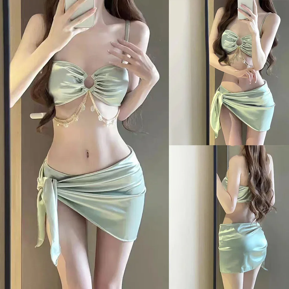 

3PCS/SET Summer Sexy Bikini Set Women's Tight Swimsuit Quick Drying Sexy Swimwear Beachwear Breathable