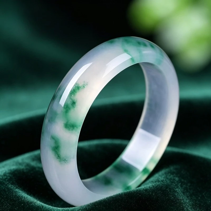 New Natural Quartzite Jade Green Flower Bracelet
