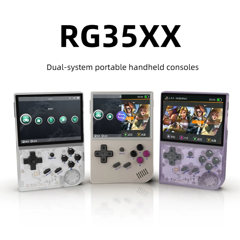 ANBERNIC RG35XX Retro Handheld Video Game Console 3.5'' IPS Screen 64G Handheld Game Player 5000+ Games Portable Video Player