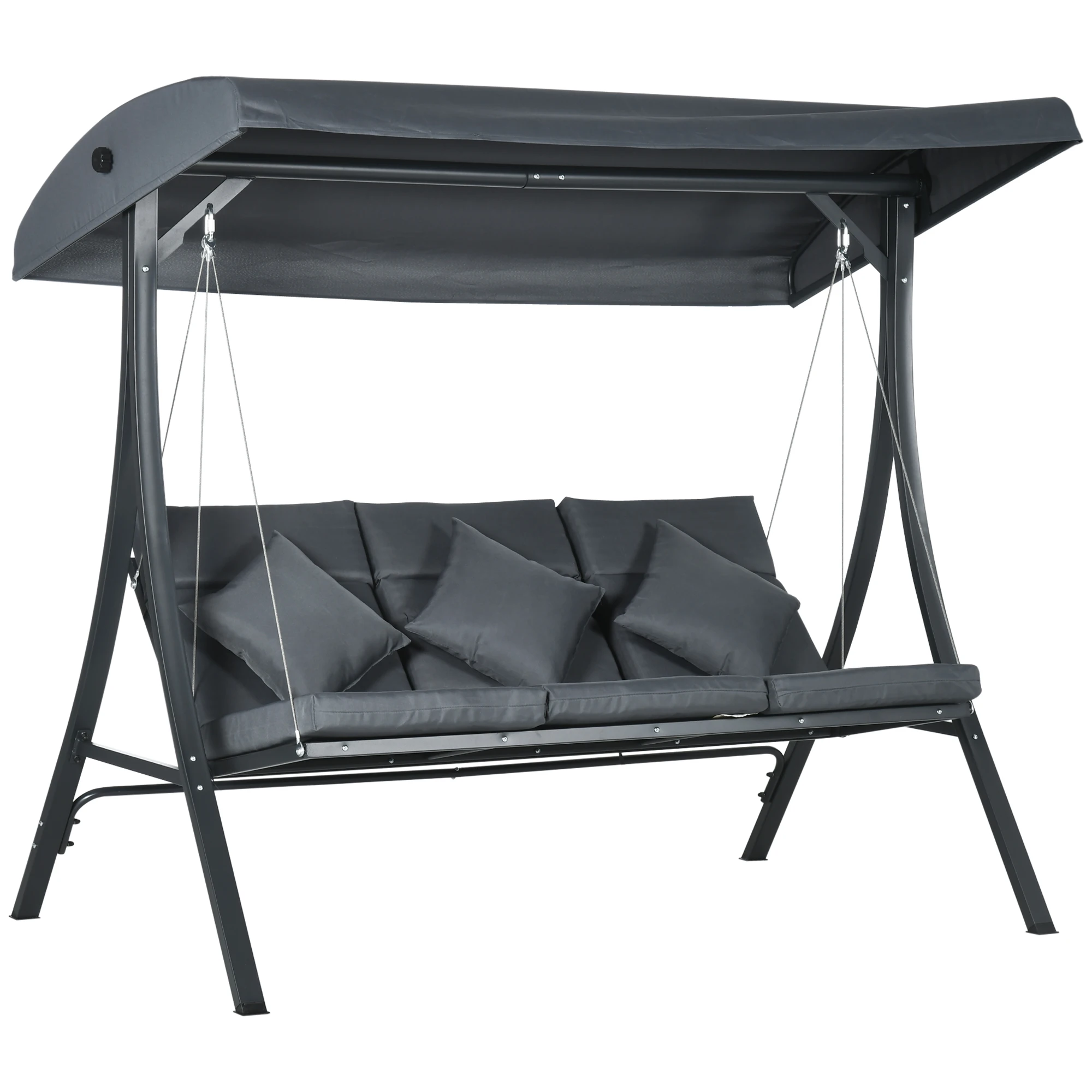 Outsunny Columpio de jardín 202x115x168 cm gris oscuro