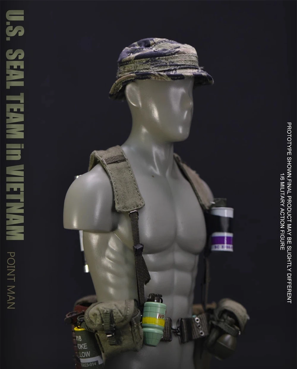 

1/6 UJINDOU UD9050 US. Soldier Point Doll Man Toys Model Hang Chest Vest Bags Water Bottle Waist Belt Accessories For 12" Doll