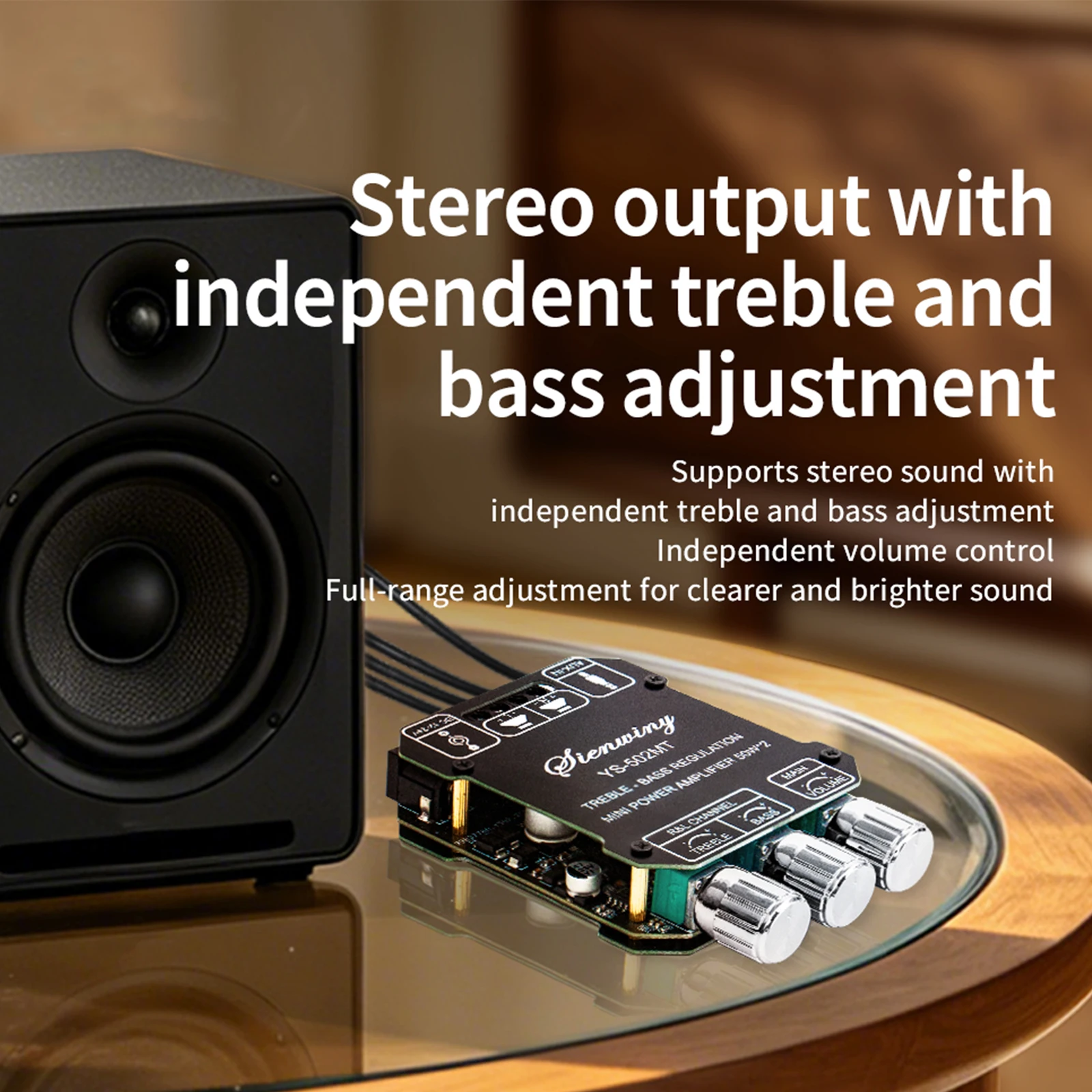 YS-MT21 2.1-Kanal Audio-Leistungsverstärker 50W*2+100W Digitalmodul Subwoofer AUX BT Kabellos 12/24V Stereo HiFi Lautsprecher – Detail 21