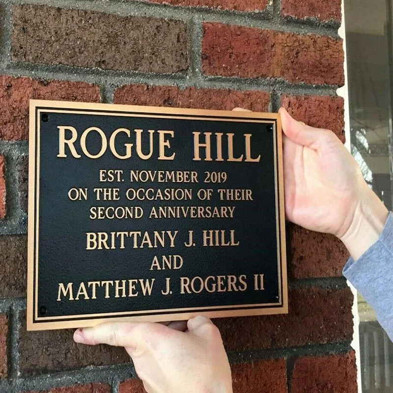 نقش لوحات نحاسية مثبتة على الحائط أرقام العناوين لوحة معدنية للفندق #2