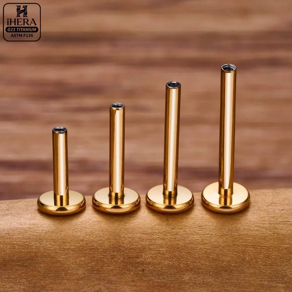 1 Stück/10 Stück Titan-Piercing-Stäbe und -Stifte, Ersatz-Kit, innenliegendes Gewinde, flacher Rücken, Labret-Lippenring, Knorpel-Ohrring-Teil – Detail 9