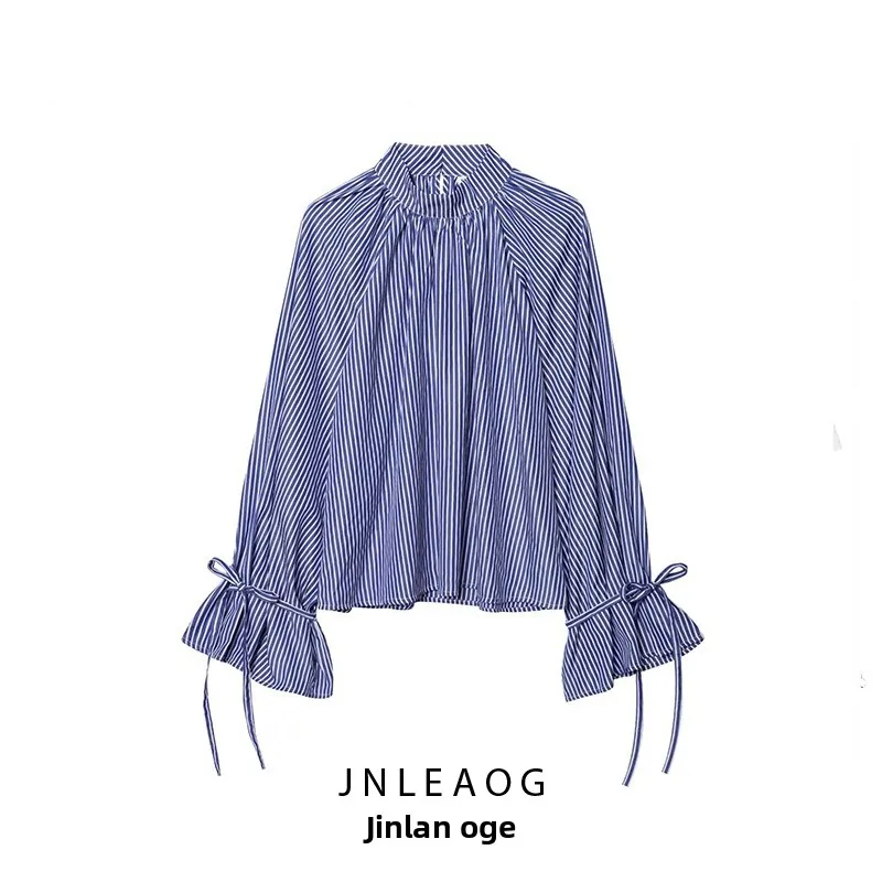 Csa trada Casual Fena JNLEAOG, Ajuste Solto, Manga Longa, Gola Alta, Design Faion, Nova Chegada de Outono em Fibr...