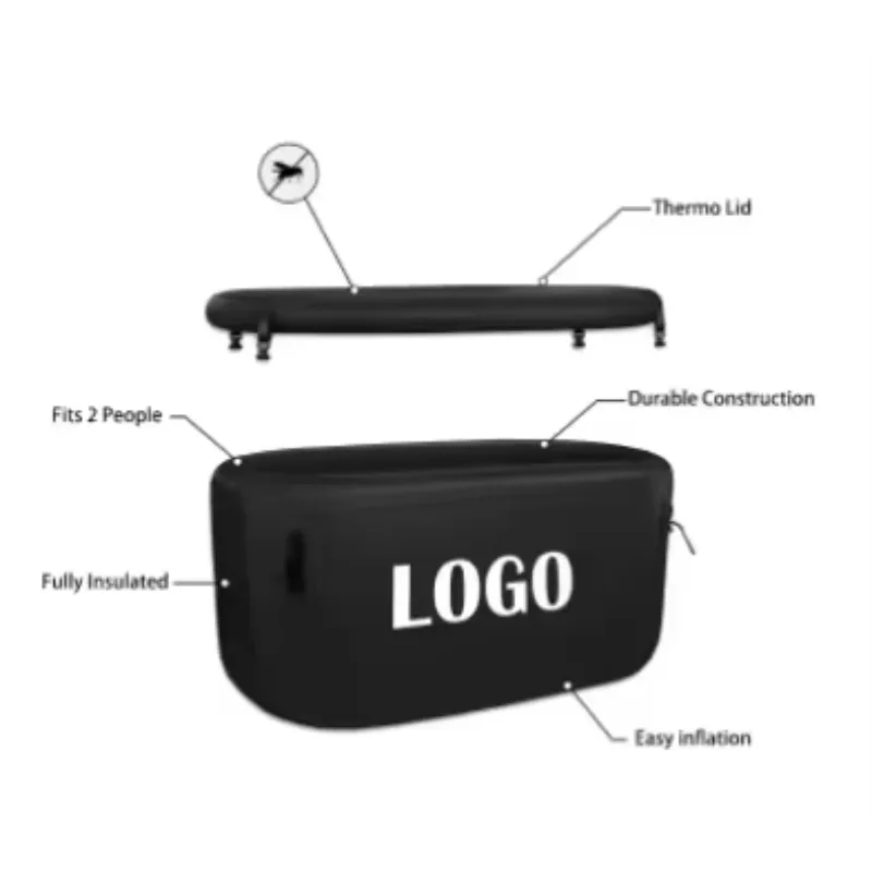 Trend Hot Tub Polygonal Portable Eisbad Model 2-4 Person Spa Massage Tub Outdoor Inflatable Bathtub