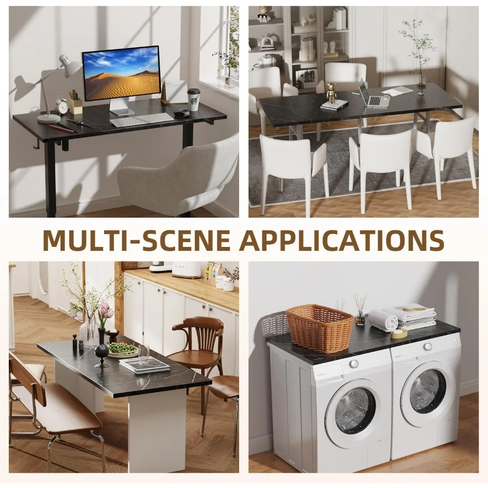 منضدة عمل مستطيلة من ألواح الجسيمات مقاس 43 × 24 - مكتب خشبي عالمي من قطعة واحدة للمكاتب الدائمة والمكاتب المنزلية