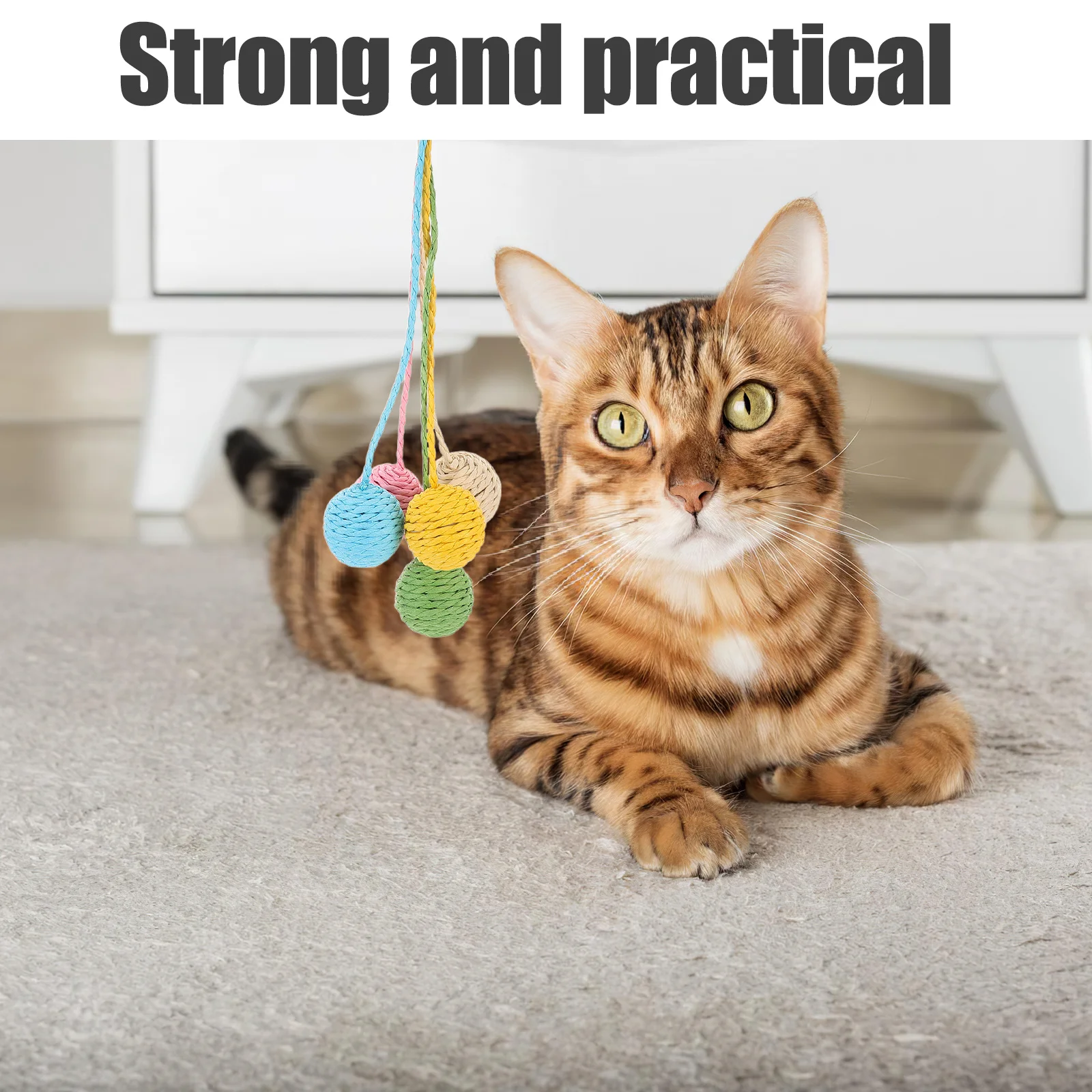 

5pcs Cat Climbing Frame Accessories Sisal Rope Replacement Tail Ball For Scratching Post Interactive Cat Quick Install Durable
