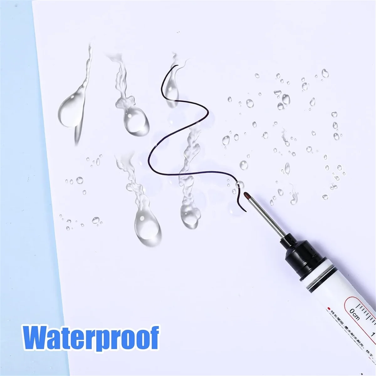 AA25 12 Pcs Multipurpose Deep Hole Marker Pens, Long Head Deep Hole Marker Long Nib Scriber for Wood, Plastic, Wall, Metal