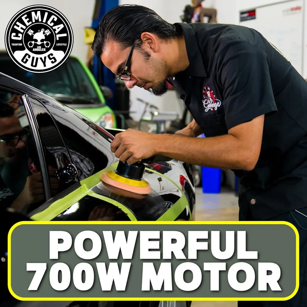 케미컬 가이즈 BUF-501X 10FX 랜덤 오비탈 폴리셔 키트 (패드, 광택제, 컴파운드 포함) 자동차, 트럭, SUV 등 안전하게 사용 가능