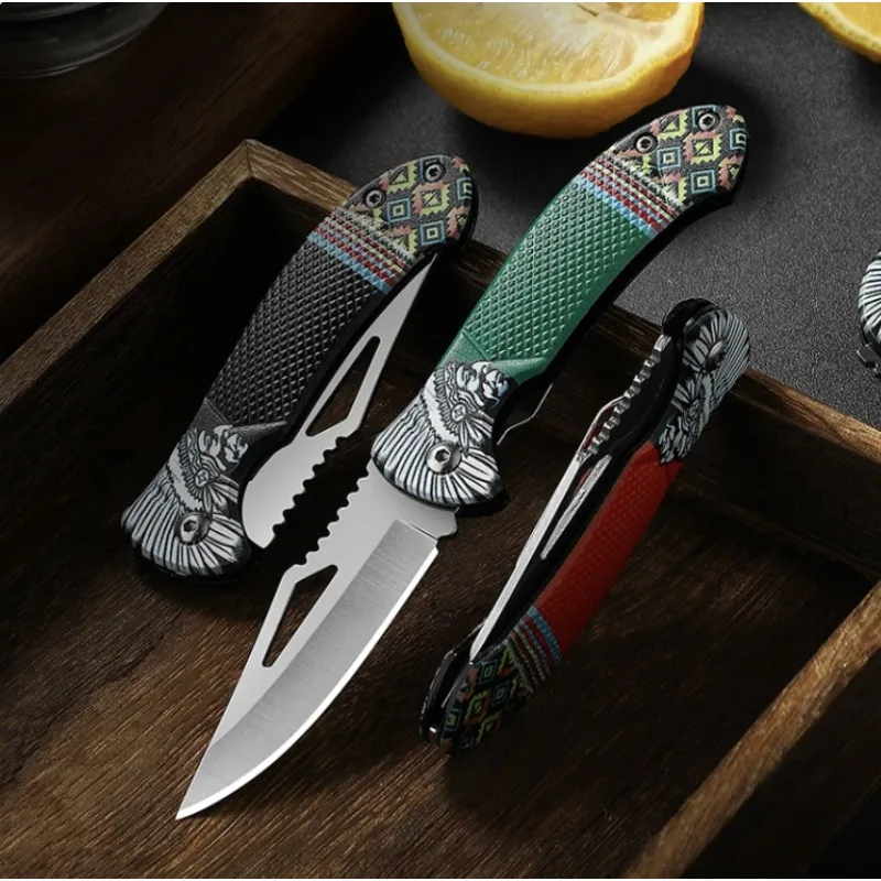 2024 New Tribe Stainless Steel Outdoor Knife, Camping Self Defense Knife, High Hardness Multi functional Folding Knife