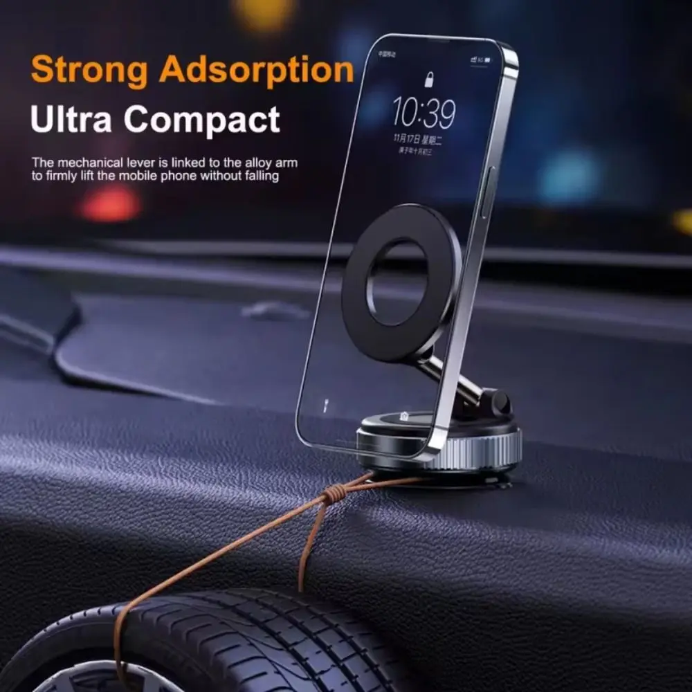 Adjustable Magnetic Phone Holder Foldable Double Sided Car Navigation Bracket Anti-Shake Multi-functional Adsorption Bracket