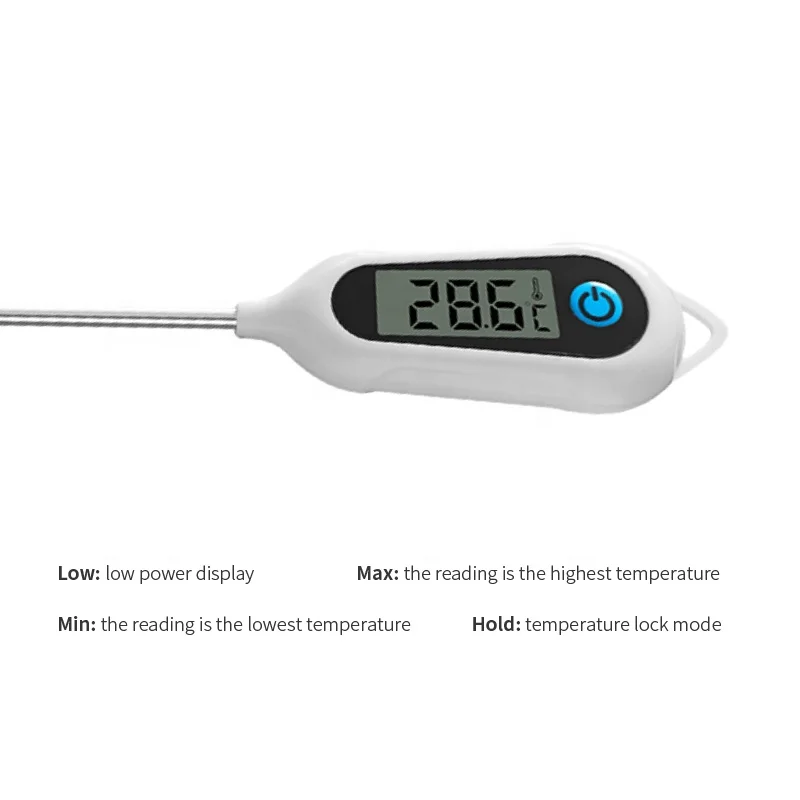 Imagem -05 - Termômetro de Cozinha Eletrônico para Alimentos Ferramenta Preta para Cozinhar Churrasco Cozimento Medição de Temperatura Digital Carne Óleo Quente Água Leite Sonda