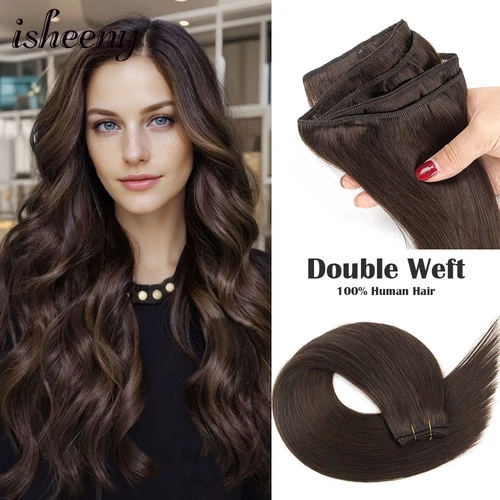 Imagen 2 del producto Extensiones de cabello humano liso, mechones de cabello humano Remy brasileño, cosido en extensiones de trama, Rubio liso, 50g, 12 ""-24""