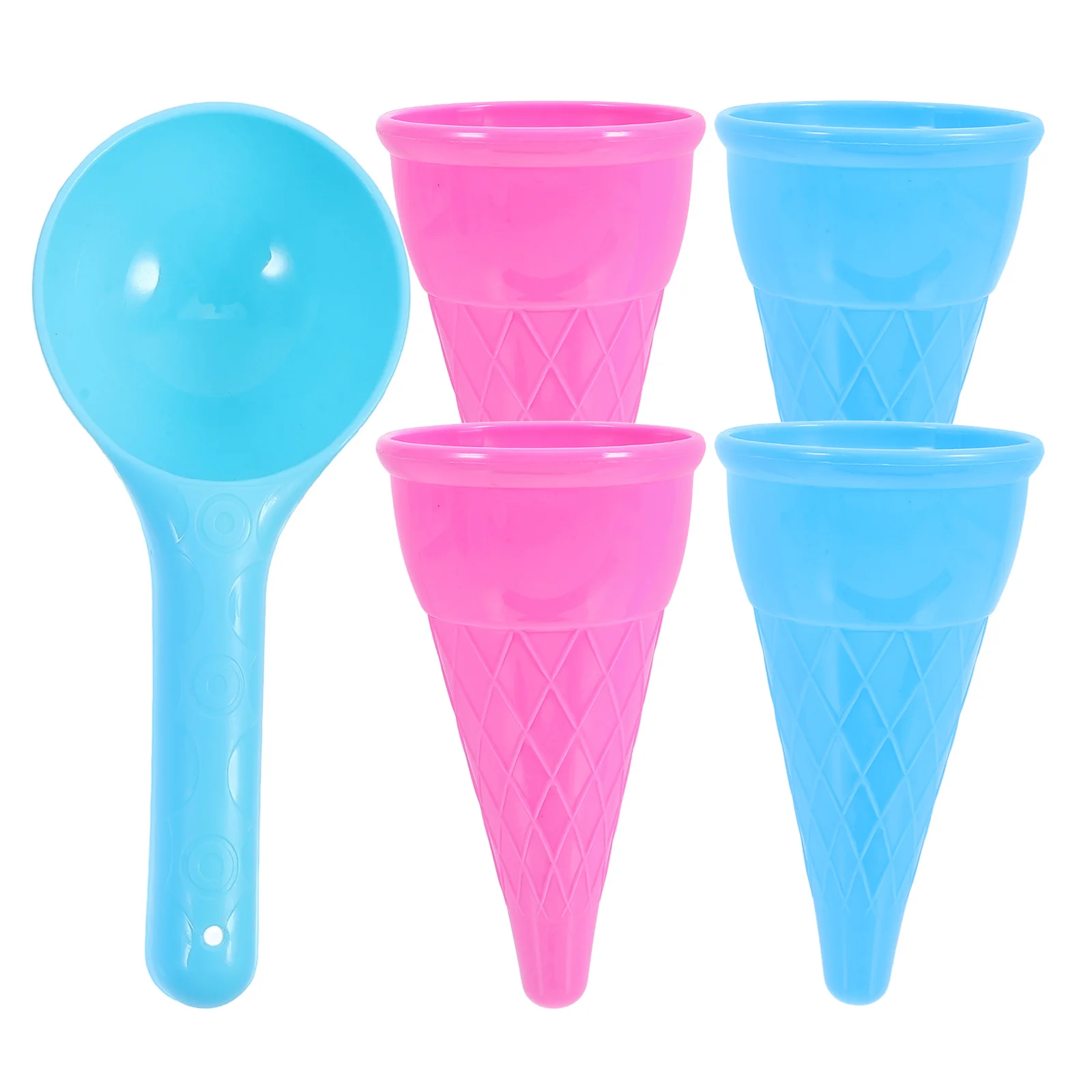 5 pezzi di giocattoli da spiaggia cono gelato set di palette in plastica sicura non i bambini giocano a colori casuali acqua di sabbia giocattolo promuovere la creatività