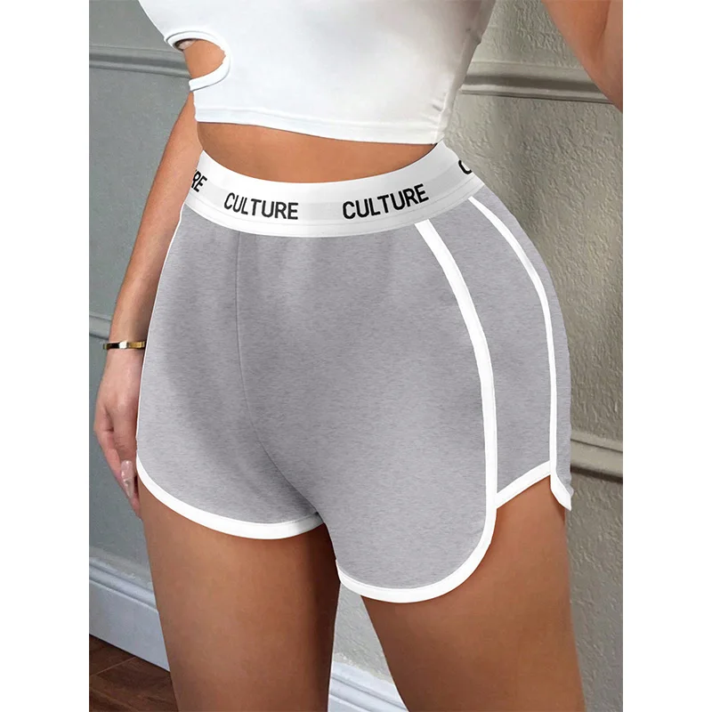Shorts de sport décontractés pour femmes, sangle sexy, vêtements pour femmes, vêtements pour la maison, couleurs Clash, été