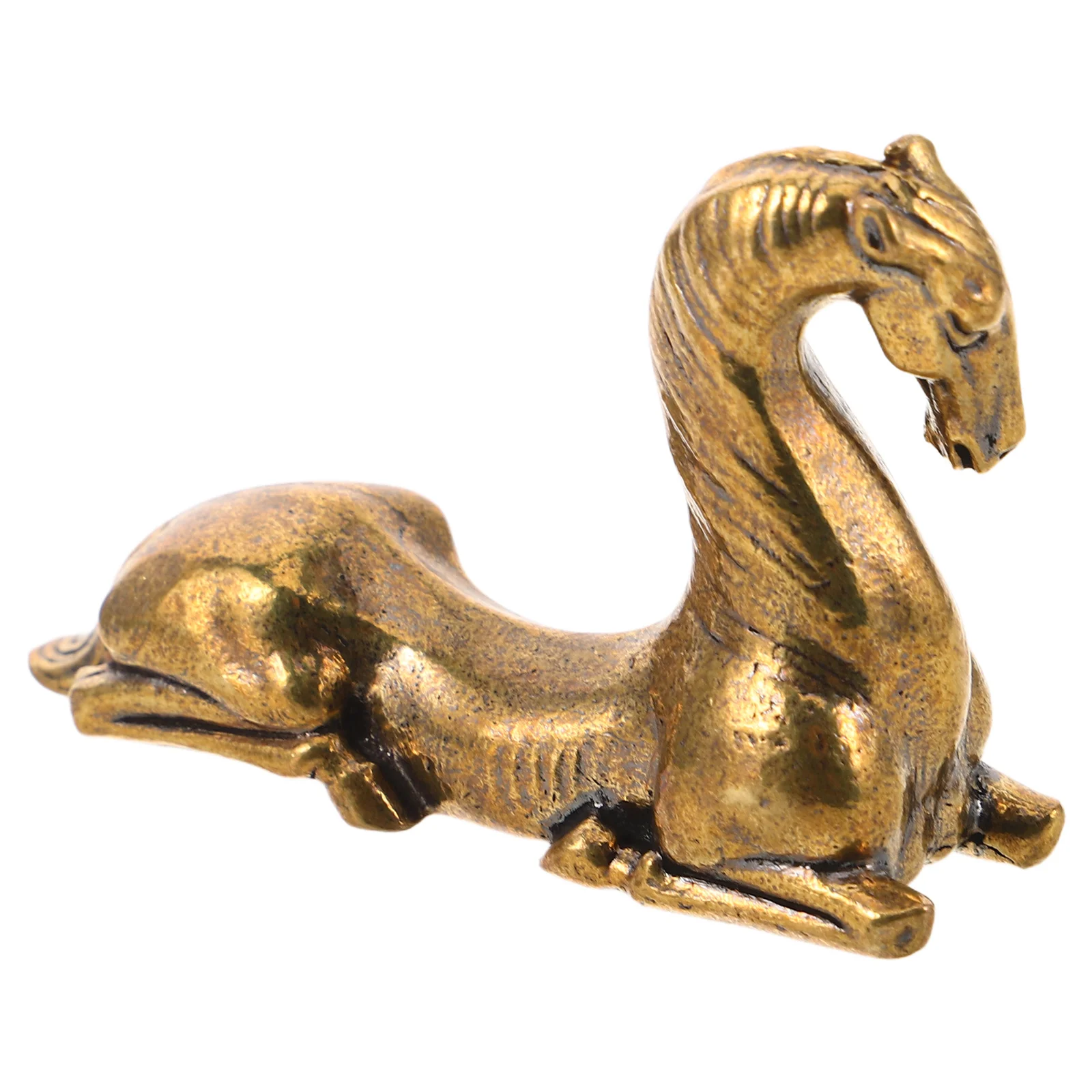 

Brass Horse Sculpture Intricate Handcrafted Standing Desktop Decor Fengshui Symbol Animal Ornament for Living Room