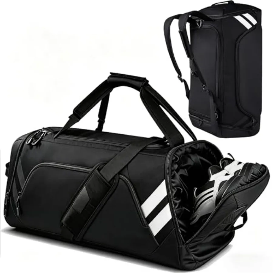 

Gym Bags for Men/Women, 58L Large Sports Travel Duffel Bag with Shoes Compartment and Wet Pocket, Gym Workout Backpack, Weekend