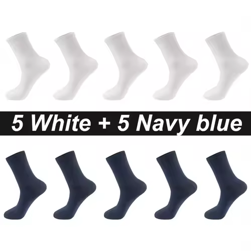 10Pairs/Lot Men Combed Cotton Socks Black Casual Business Breathable High Quality Man Sock New For Male Plus Size EU38-48 - Image 10