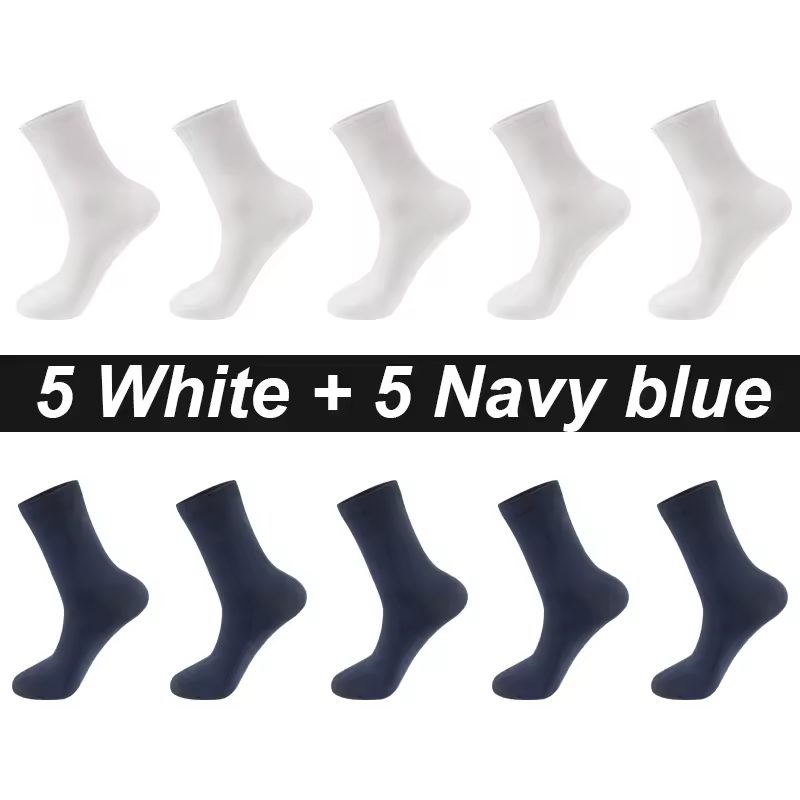 10Pairs/Lot Men Combed Cotton Socks Black Casual Business Breathable High Quality Man Sock New For Male Plus Size EU38-48 - Image 10