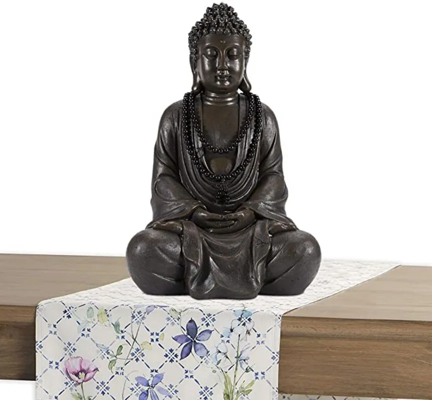 

Meditating Buddha Statue Figurine, 6.7inch Buddha Serene Decorative Sitting Resin Zen Sculpture Decoration for Home Outdoor