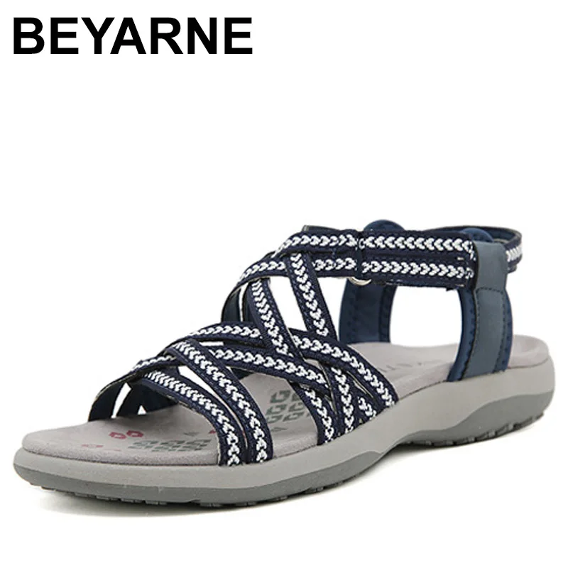 

Спортивные сандалии на резиновой липучке, женская обувь большого размера, повседневная удобная дышащая простая летняя обувь для людей среднего возраста