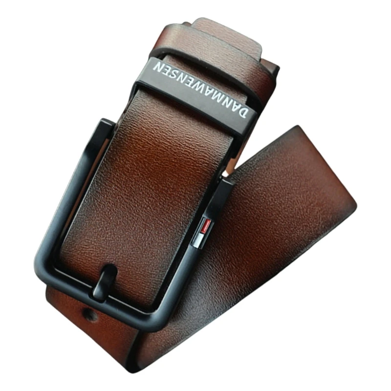 

652F Stylish Men's PU Leather Waistband Pin Buckle Belt For Formal Occasion and Pants