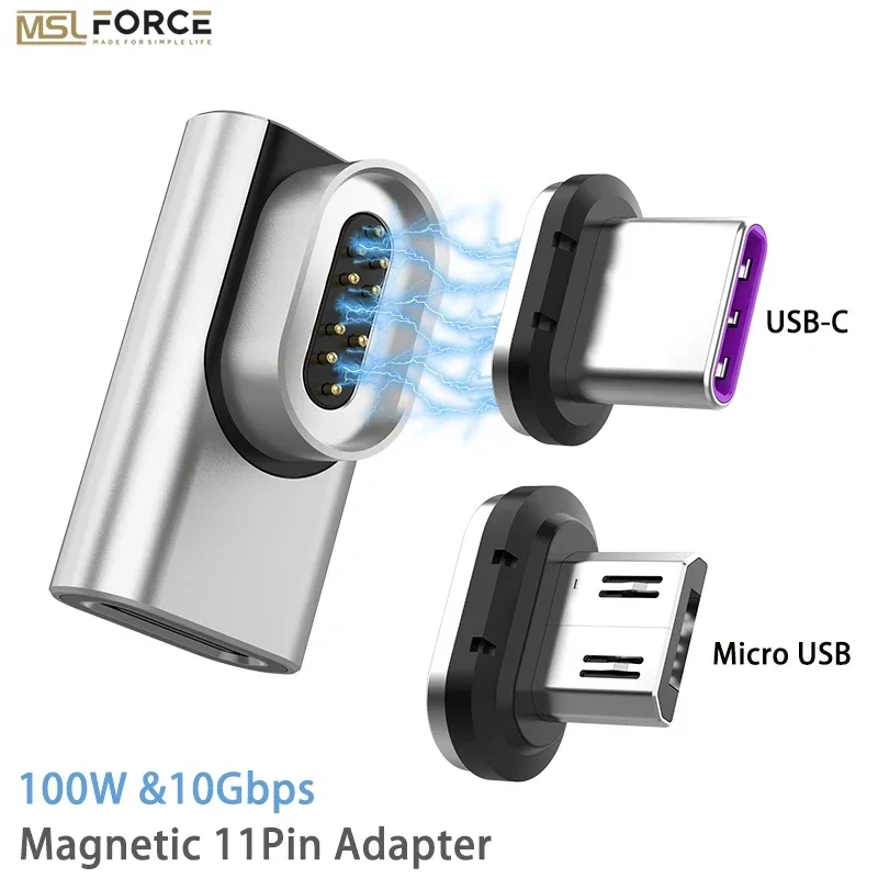 Magnetic Cable Plug Tips Micro USB Magnetic Charge Adapter To USB TYPE C Magnet Converter Charger Tip5V9V12V20V5A 100W Adapter