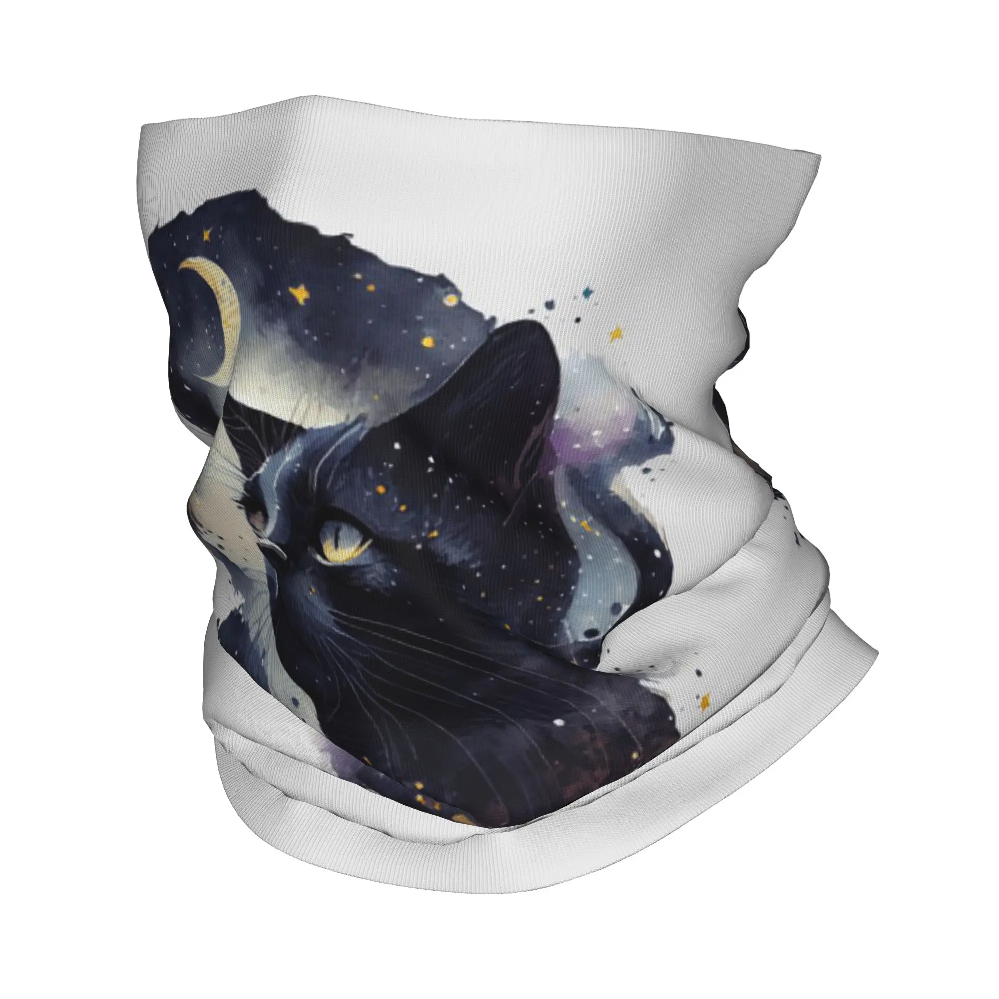 

Celestial Magical Black Cat Bandana Neck Cover Printed Magic Scarf Warm Headwear Riding Unisex Adult