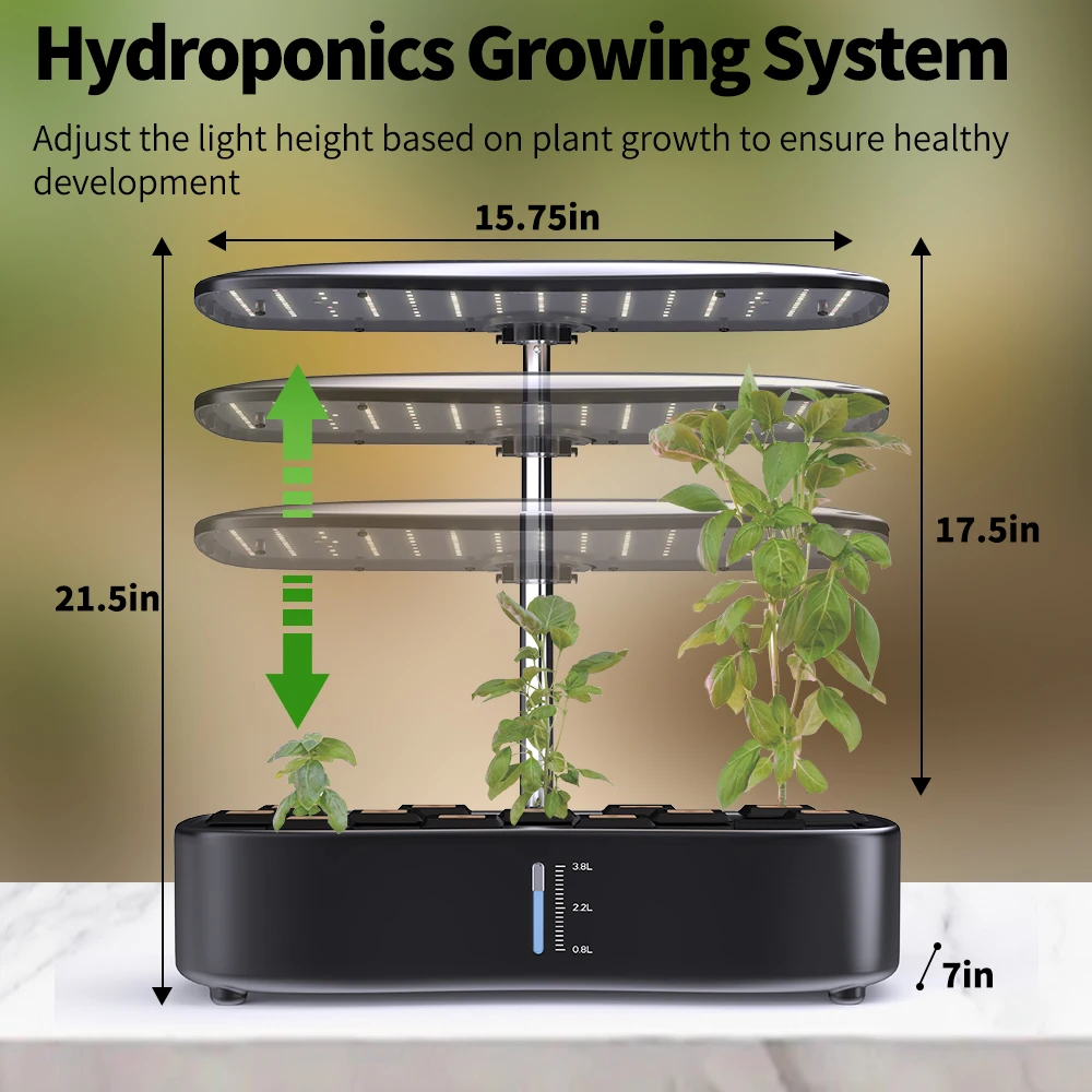 สวนในร่มHydroponics Growing Systemเต็มสเปกตรัมLED Plant Grow Lightสมาร์ทAutopotจับเวลาการเพาะปลูกGrowboxสําหรับHome