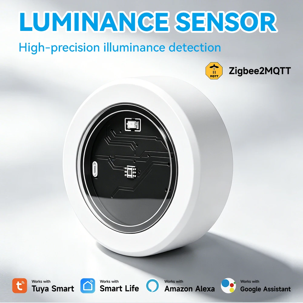 

Tuya Zigbee 2MQTT Luminance Sensor High Precision Illuminance Detector Works with Smart Life Google Alexa for Smart Home